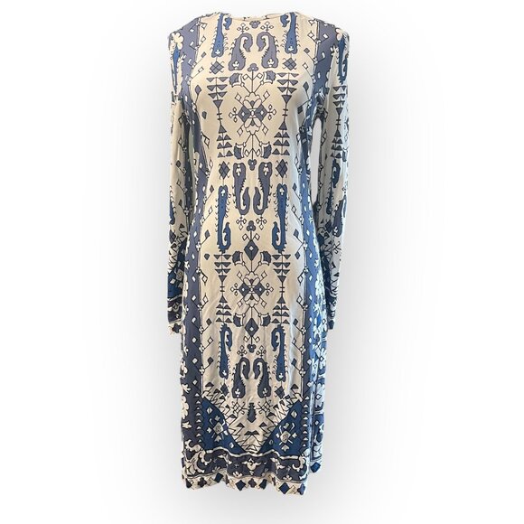 Tory Burch Matte Jersey Dress Malibu Blue Lisbon Dress s - Picture 4 of 8